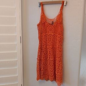 INC International Concepts Orange Lace Mini Dress